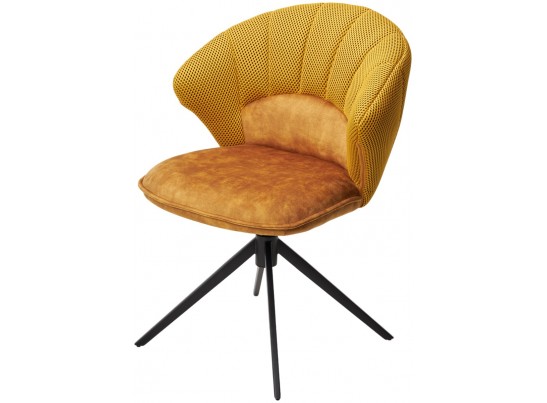 Стул ASTRA 360 град. поворот Желтый Sonic 68 ткань / 7525-132 велюр / черный каркас, ®DISAUR