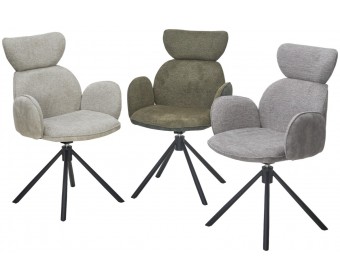 Стул VARDY 360 град.поворот. Brego-31 Бежевый, ткань/ 7525-01 Бежевый, велюр/Черный, ®DISAUR