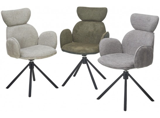 Стул VARDY 360 град.поворот. Brego-31 Бежевый, ткань/ 7525-01 Бежевый, велюр/Черный, ®DISAUR