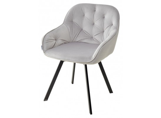 Стул GALE 360 град. поворот. BLUVEL-03 LIGHT GREY, велюр/ черный каркас, в Каменске-Уральском