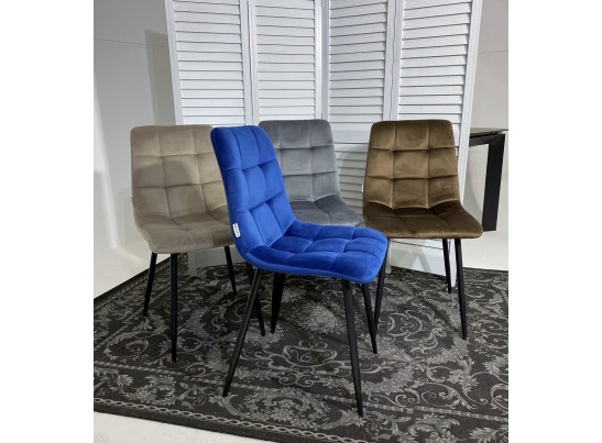 Стул CHILLI G062-40 серый, велюр / черный каркас в Каменске-Уральском