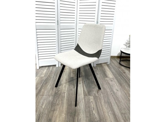 Стул ELLEN WZ2042-18 белая галька, фактурный велюр / RU-07 серая сталь/ черный каркас в Каменске-Уральском