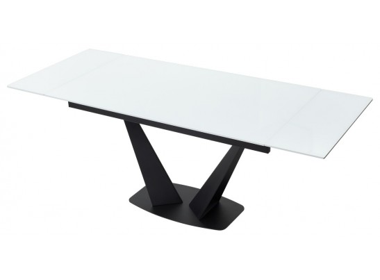 Стол Ниагара 140 Белый, стекло / черный каркас в Каменске-Уральском