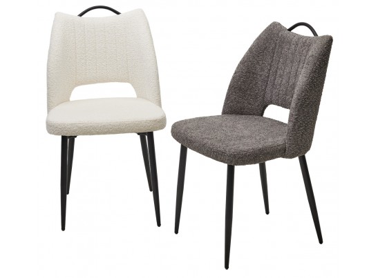 Стул JANETY UF998-01 белый, букле / черный каркас / Товарный знак DISAUR в Каменске-Уральском