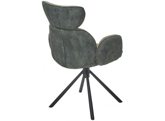 Стул VARDY 360 град.поворот. Brego-77 Зеленый, ткань/ 7525-156 Зеленый, велюр/Черный, ®DISAUR