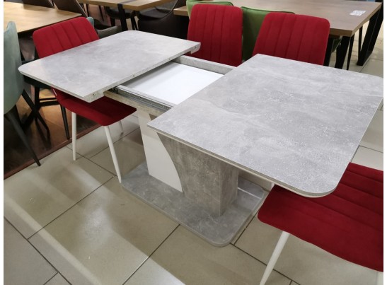 Стол SIRIUS 120 Бетон/ Белый в Каменске-Уральском