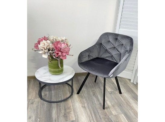 Стул GALE 360 град. поворот. BLUVEL-14 GREY, велюр/ черный каркас, в Каменске-Уральском