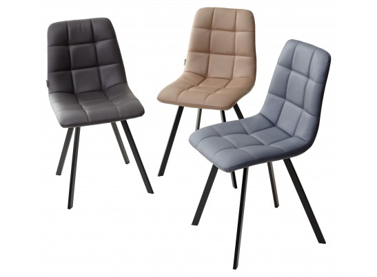 Стул CHILLI SQUARE HK017-11 темно-серый, PU / черный каркас в Каменске-Уральском