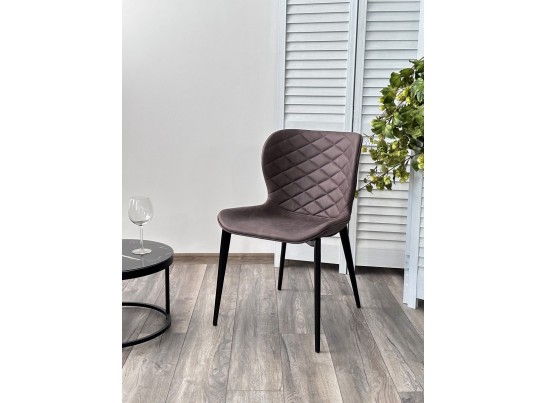 Стул КЛОД, цвет Kiprus-04 Коричневый, искусственная замша / черный каркас в Каменске-Уральском