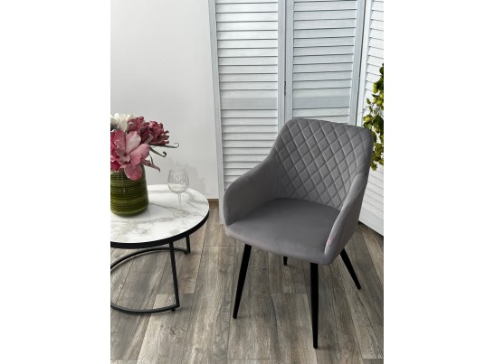 Стул BRANDY 505-35 Серый, велюр "беспальчиковый" / черный каркас, в Каменске-Уральском