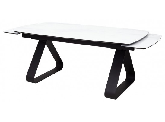 Стол Вильям 180 Белый мрамор, стекло / черный каркас, в Каменске-Уральском