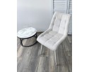 Стул CHIC WZ2042-18 белая галька, фактурный велюр/ белый каркас в Каменске-Уральском