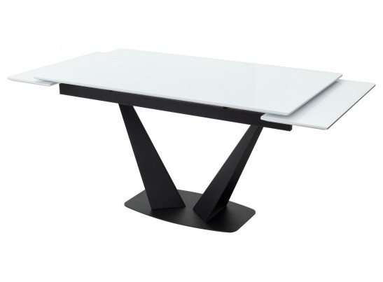 Стол Ниагара 140 Белый, стекло / черный каркас в Каменске-Уральском