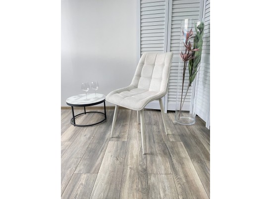 Стул CHIC WZ2042-18 белая галька, фактурный велюр/ белый каркас в Каменске-Уральском