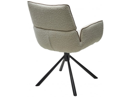 Стул VIRS 360 град. поворот. с возвратом, EDELWEISS#1 белый, букле/ JC531-7 беж/ Черный, ®DISAUR