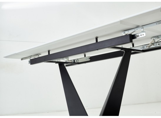 Стол Ниагара 140 Белый, стекло / черный каркас в Каменске-Уральском