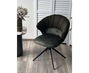 Стул ASTRA 360 град. поворот Зеленый Sonic 77 ткань / 7525-156 велюр / черный каркас, ®DISAUR