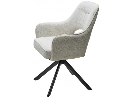 Стул GUARA 180 град. поворот. цвет бежево-белый RAVEN 22 / черный каркас, ®DISAUR в Каменске-Уральском