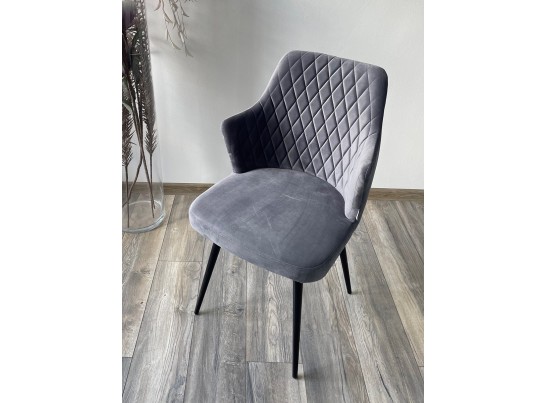 Стул HERMAN 360 град. СЕРЫЙ #27, велюр / черный каркас в Каменске-Уральском