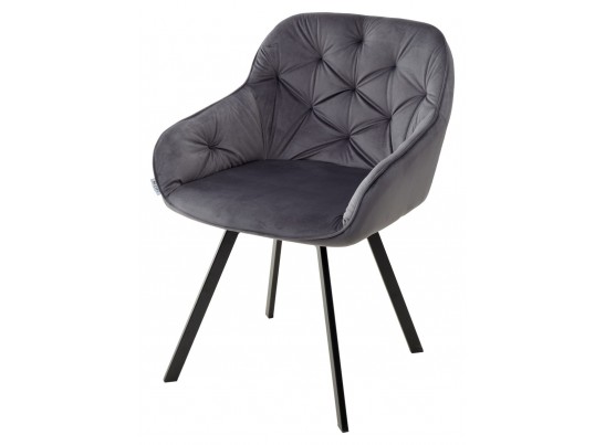 Стул GALE 360 град. поворот. BLUVEL-14 GREY, велюр/ черный каркас, в Каменске-Уральском