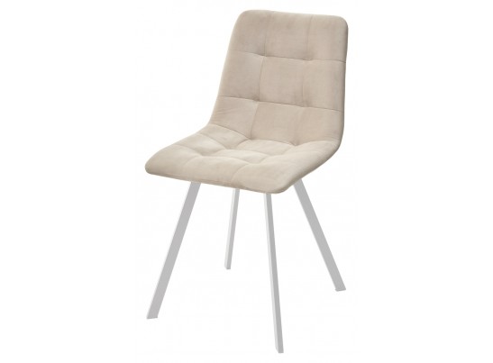 Стул CHILLI-Q SQUARE светло-бежевый #2, велюр / белый каркас, 4 шт./1 к, в Каменске-Уральском