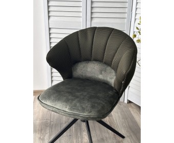 Стул ASTRA 360 град. поворот Зеленый Sonic 77 ткань / 7525-156 велюр / черный каркас, ®DISAUR