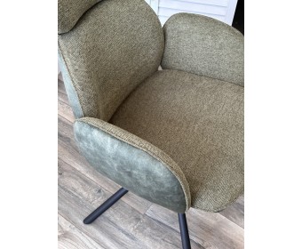 Стул VARDY 360 град.поворот. Brego-77 Зеленый, ткань/ 7525-156 Зеленый, велюр/Черный, ®DISAUR