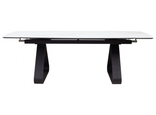 Стол Вильям 180 Белый мрамор, стекло / черный каркас, в Каменске-Уральском