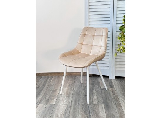 Стул MIAMI G062-03 светлый беж, велюр/ белый каркас в Каменске-Уральском