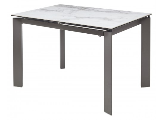 Стол CORNER 120 VOLAKAS WHITE Белый мрамор глянцевый, керамика/ GREY1 в Каменске-Уральском