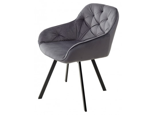 Стул GALE 360 град. поворот. BLUVEL-14 GREY, велюр/ черный каркас, в Каменске-Уральском