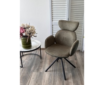 Стул VARDY 360 град.поворот. Brego-77 Зеленый, ткань/ 7525-156 Зеленый, велюр/Черный, ®DISAUR