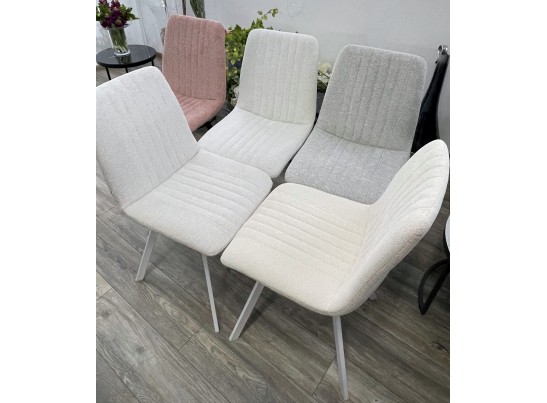 Стул ELVIS WZ2042-18 белая галька фактурный велюр / белый каркас в Каменске-Уральском