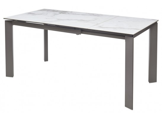 Стол CORNER 120 VOLAKAS WHITE Белый мрамор глянцевый, керамика/ GREY1 в Каменске-Уральском