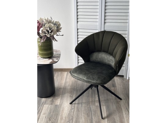 Стул ASTRA 360 град. поворот Зеленый Sonic 77 ткань / 7525-156 велюр / черный каркас, ®DISAUR