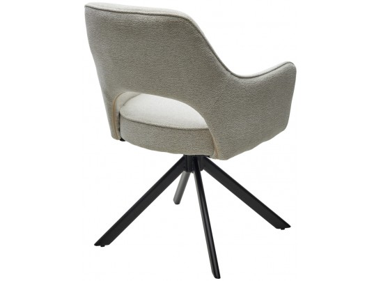 Стул GUARA 180 град. поворот. цвет бежево-белый RAVEN 22 / черный каркас, ®DISAUR в Каменске-Уральском