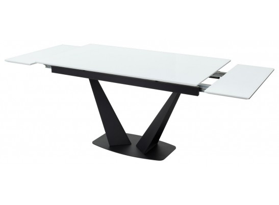 Стол Ниагара 140 Белый, стекло / черный каркас в Каменске-Уральском