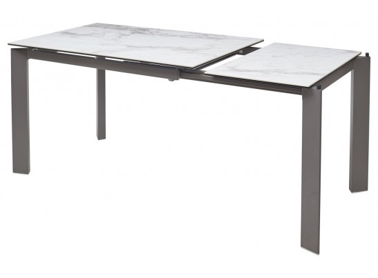 Стол CORNER 120 VOLAKAS WHITE Белый мрамор глянцевый, керамика/ GREY1 в Каменске-Уральском