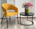 Стул SNUG 3018-08 горчичный, шенилл / черный каркас, ®DISAUR в Каменске-Уральском