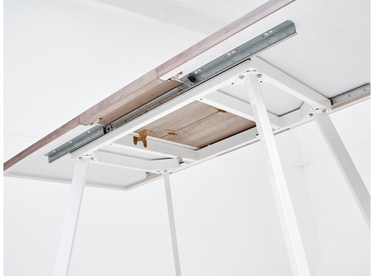 OLD Стол BRICK-2 120 Серый дуб #31054K/ БЕЛЫЙ каркас в Каменске-Уральском