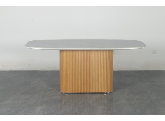 Стол TAMPA 180 цвет БЕЛЫЙ МРАМОР M326, керамика / Каркас OAK, ®DISAUR в Каменске-Уральском