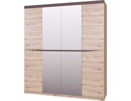 Шкаф №4 с зеркалом Тиана Дуб Бонифаций/Вольфрам